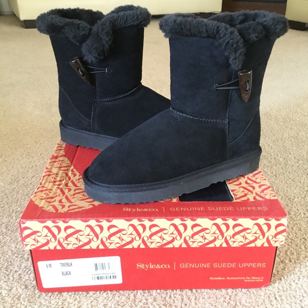 New Style & Co. Black Winter Boots